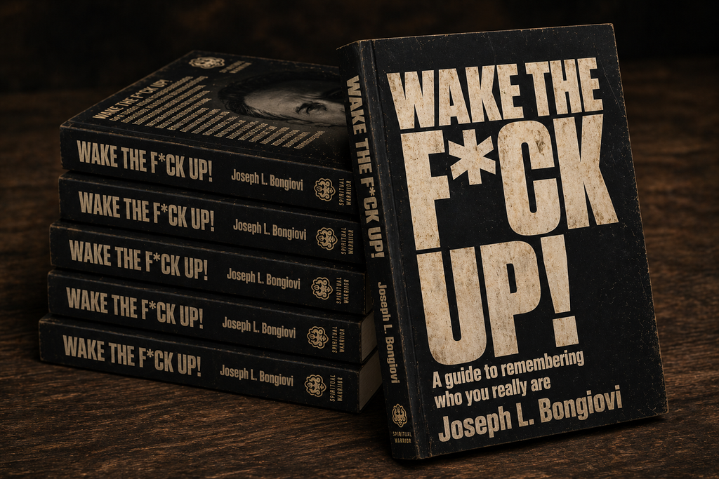 Inspirational book set “Wake the F*ck Up!” by Joseph L. Bongiorni, black hardcover, spiritual guide